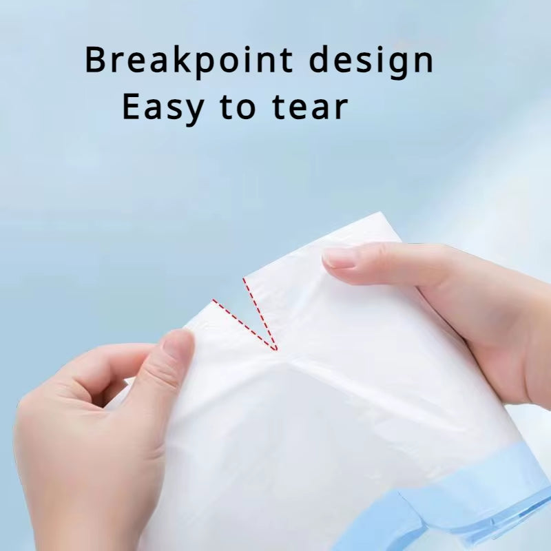 White Trash Bag - 2.6 Drawstring Garbage Bags Bathroom Trash Can Liners Office Home 75 Counts 45X50Cm