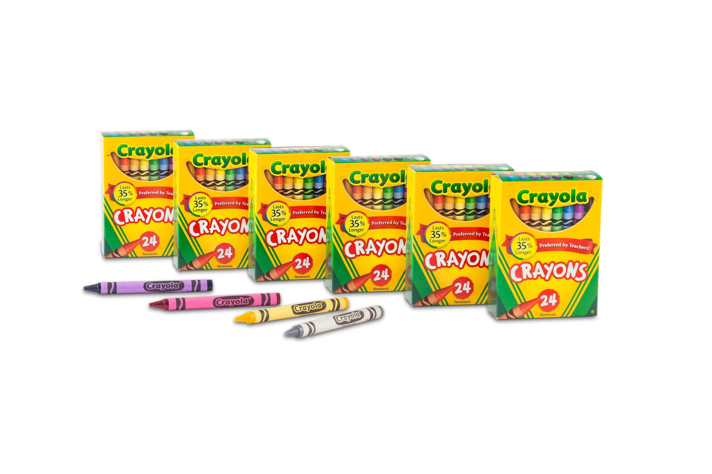 Crayons 24 Count, 6 Pack Bundle, Teacher Supplies, 144 Crayons