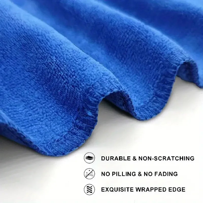 201PCS Microfiber Towels Car Wash Drying Cloth Blue Car Care Detailing Cleaning Polishing Duster Home Kitchen Washing Rags
