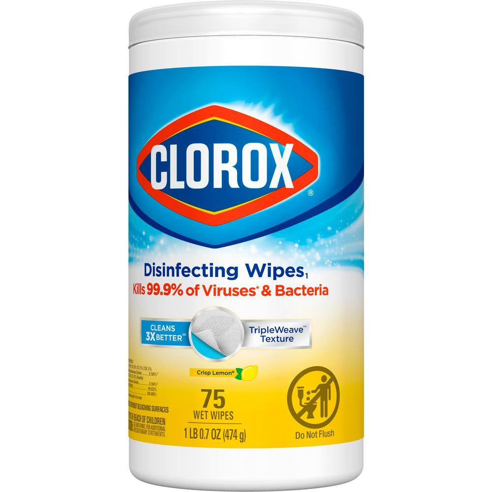 75-Count Crisp Lemon Scent Bleach Free Disinfecting Wipes (6-Pack)