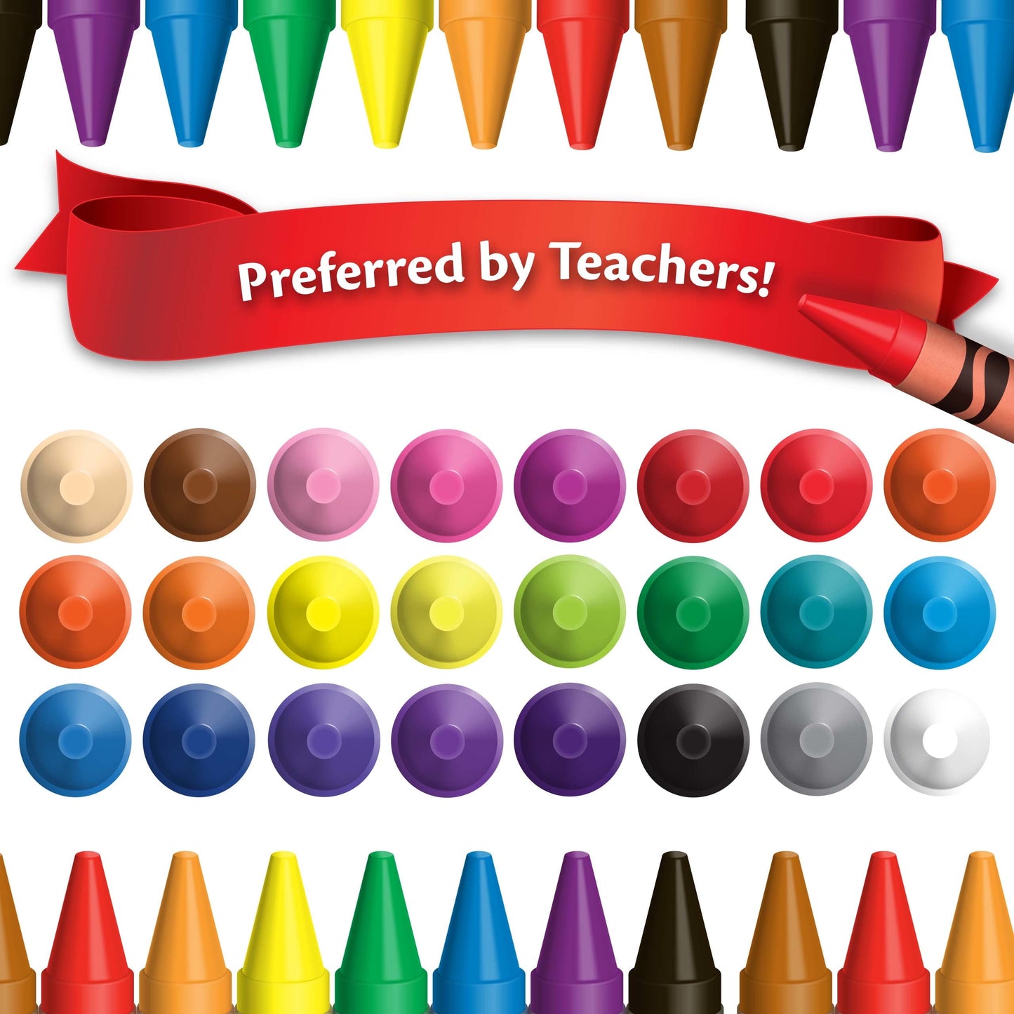 Crayons 24 Count, 6 Pack Bundle, Teacher Supplies, 144 Crayons