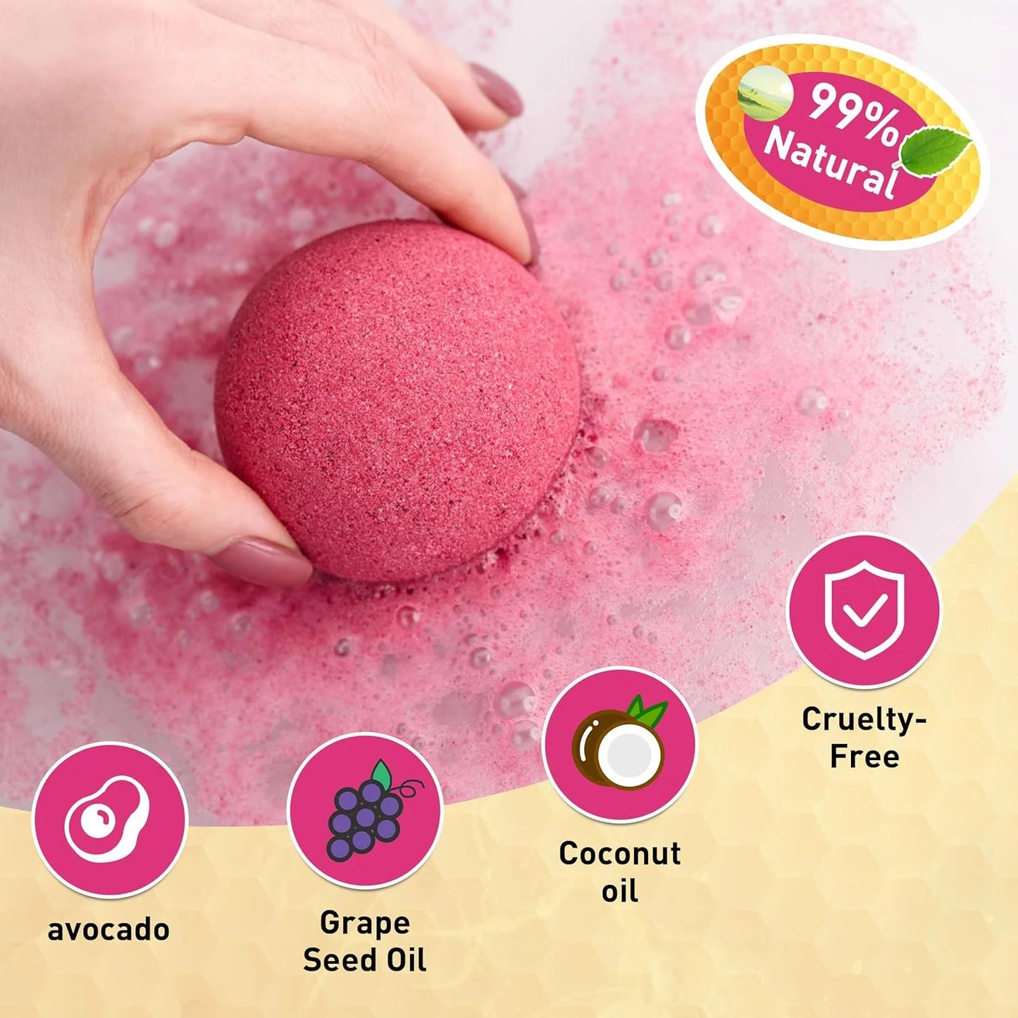 48 Pcs Bath Bombs, Natural & Organic for Bath Bomb Gift Set Women, Stress Relief Gift Set -