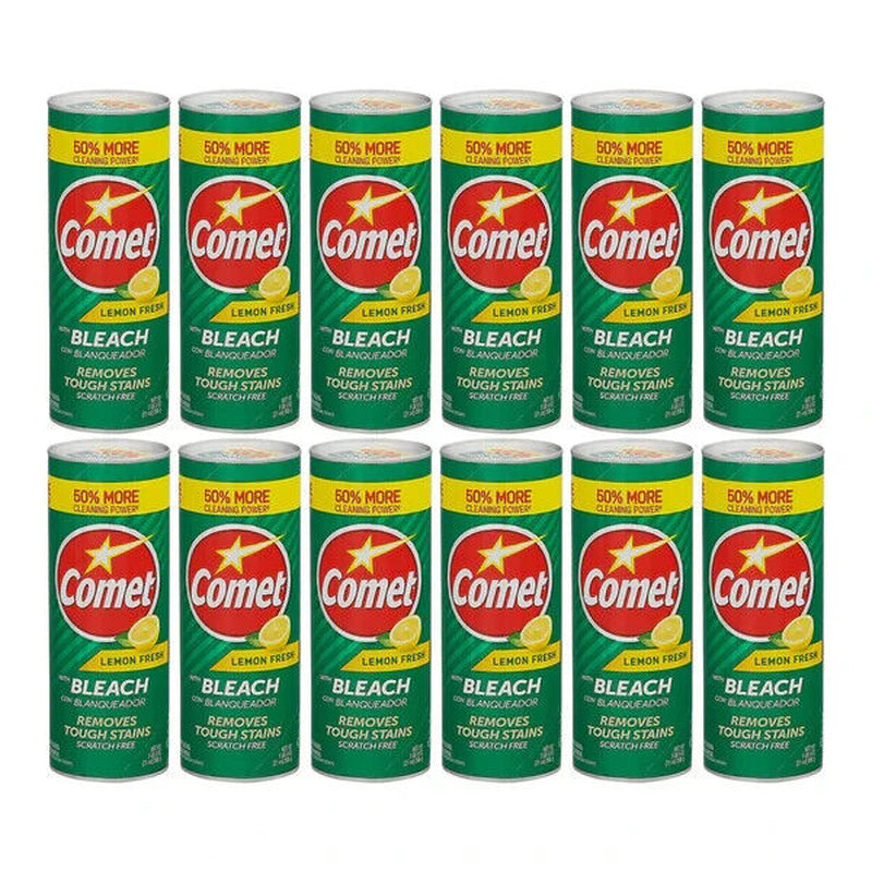 Comet 21 Oz. All Purpose Abrasive Powder Cleaner with Bleach, Lemon Pack of 12