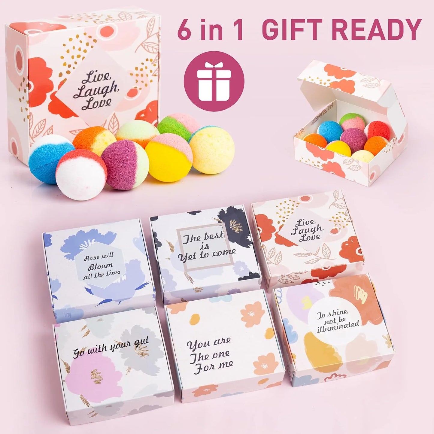 48 Pcs Bath Bombs, Natural & Organic for Bath Bomb Gift Set Women, Stress Relief Gift Set -