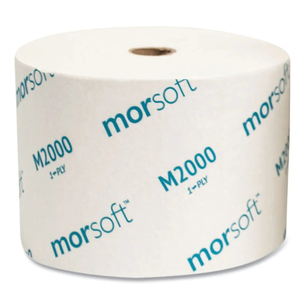 Tissue Small Core Toilet Paper, Septic Safe, 1-Ply, White, 3.9" X 4", 2000 Sheets/Roll, 24 Rolls/Carton -MORM2000