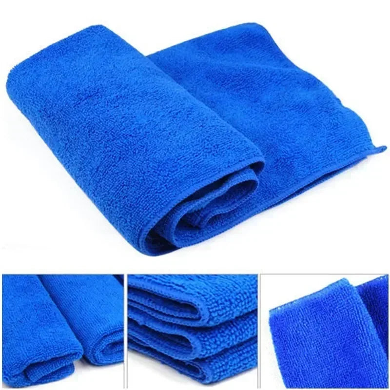 201PCS Microfiber Towels Car Wash Drying Cloth Blue Car Care Detailing Cleaning Polishing Duster Home Kitchen Washing Rags