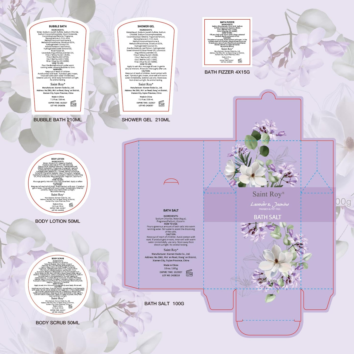 Mother'S Day Gift for Mom Spa Kit Gifts for Her Spa Gift Baskets for Women - 13Pcs Lavender Jasmine Luxury Spa Gift Set,Pamper Birthday Gifts for Women, Mother Day Gifts, Gift Set Bath Spa Basket