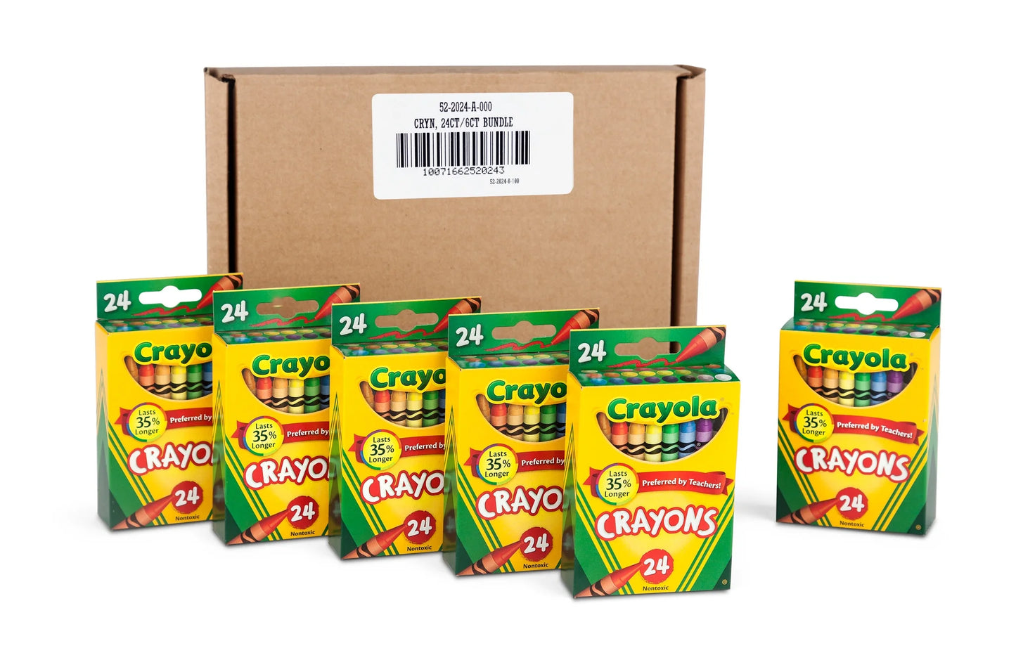 Crayons 24 Count, 6 Pack Bundle, Teacher Supplies, 144 Crayons