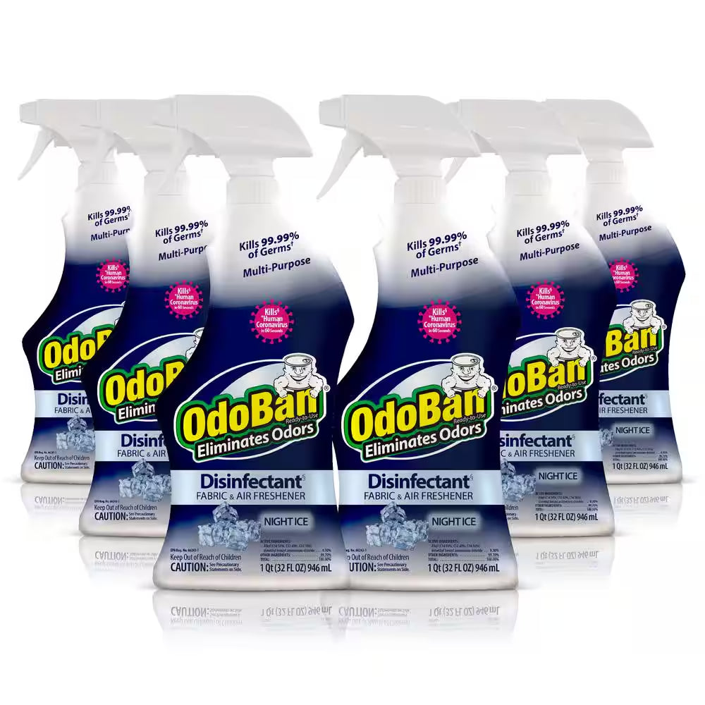 32 Oz. Night Ice Multi-Purpose Disinfectant Spray Odor Eliminator Sanitizer Fabric Freshener Mold Control Spray (6-Pack)