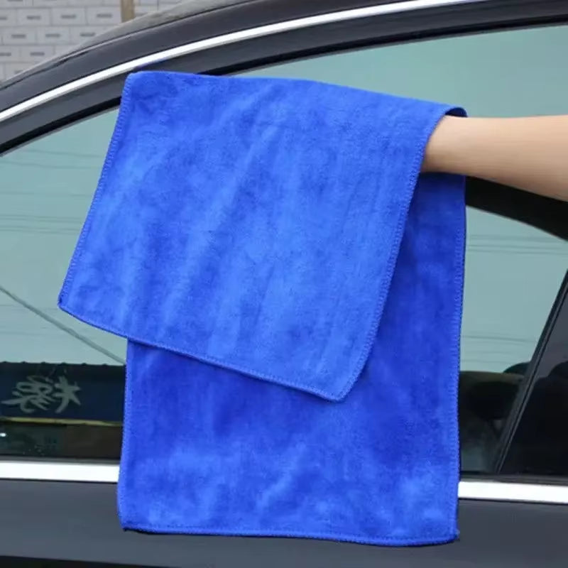 201PCS Microfiber Towels Car Wash Drying Cloth Blue Car Care Detailing Cleaning Polishing Duster Home Kitchen Washing Rags