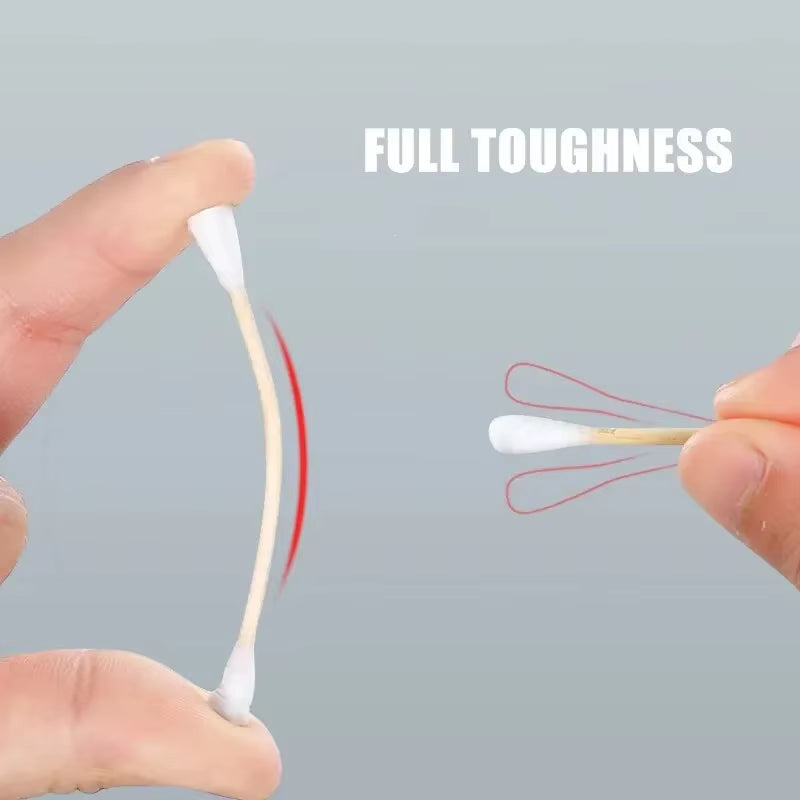 500PCS Disposable Cotton Swab Box with Double End round Head for Makeup and Makeup Removal Daily Cleaning Pet Care Multi-Purpose