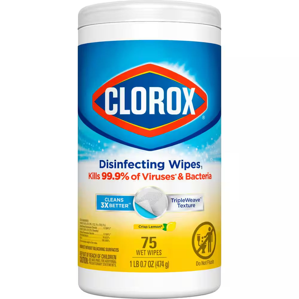 75-Count Crisp Lemon Scent Bleach Free Disinfecting Wipes (6-Pack)
