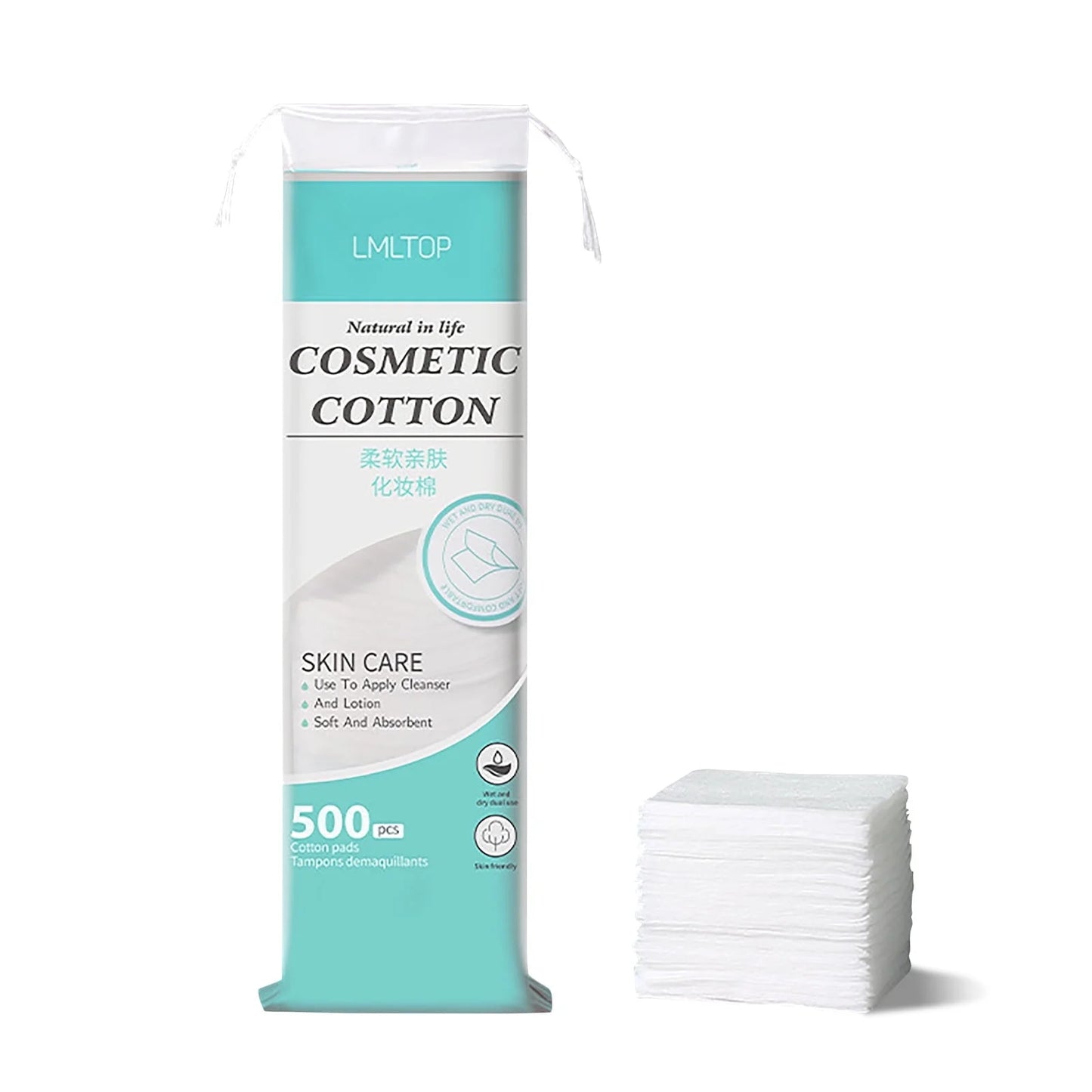 500Pcs Premium Cotton Rounds Disposable Cosmetic Pads Thick Makeup Remover Pads
