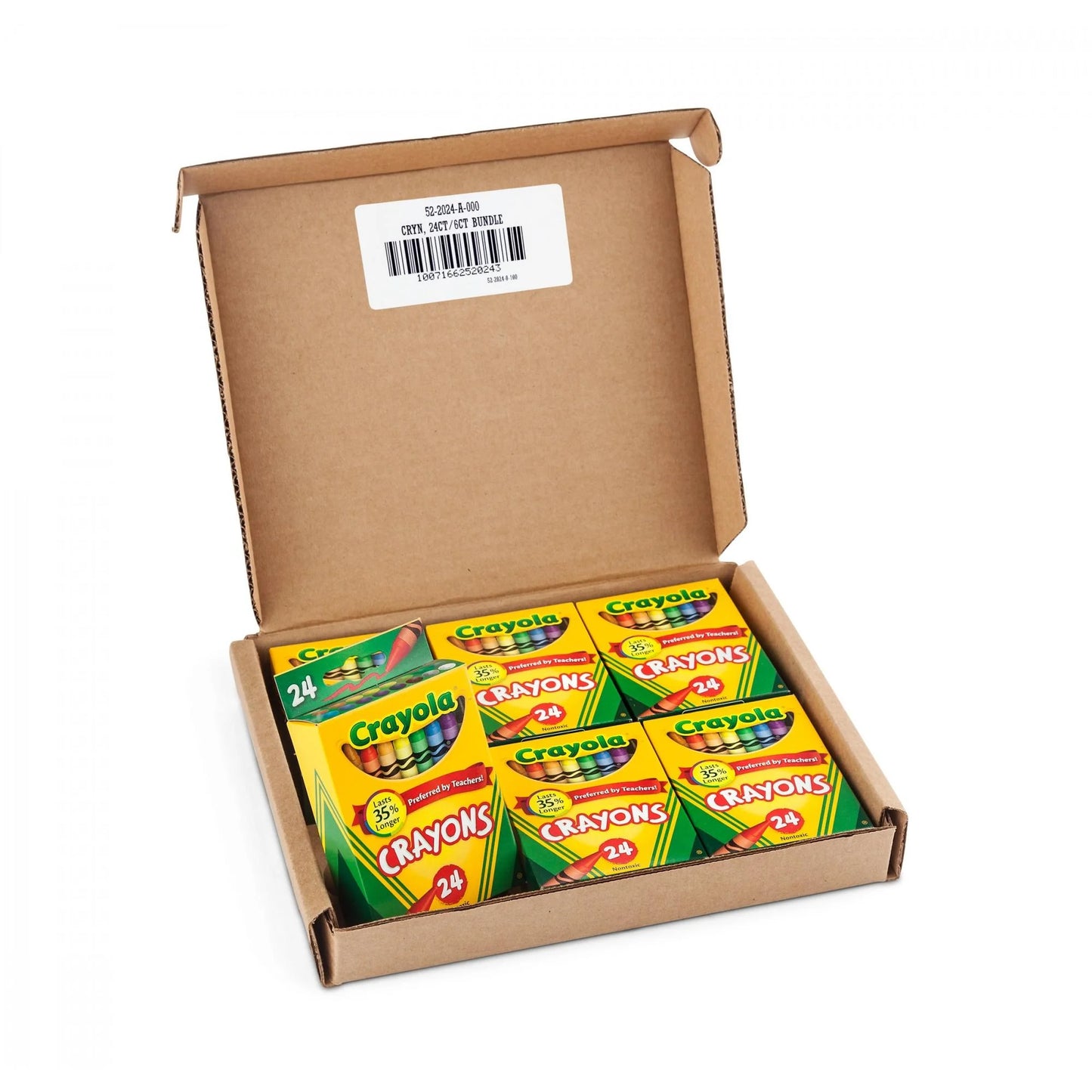Crayons 24 Count, 6 Pack Bundle, Teacher Supplies, 144 Crayons