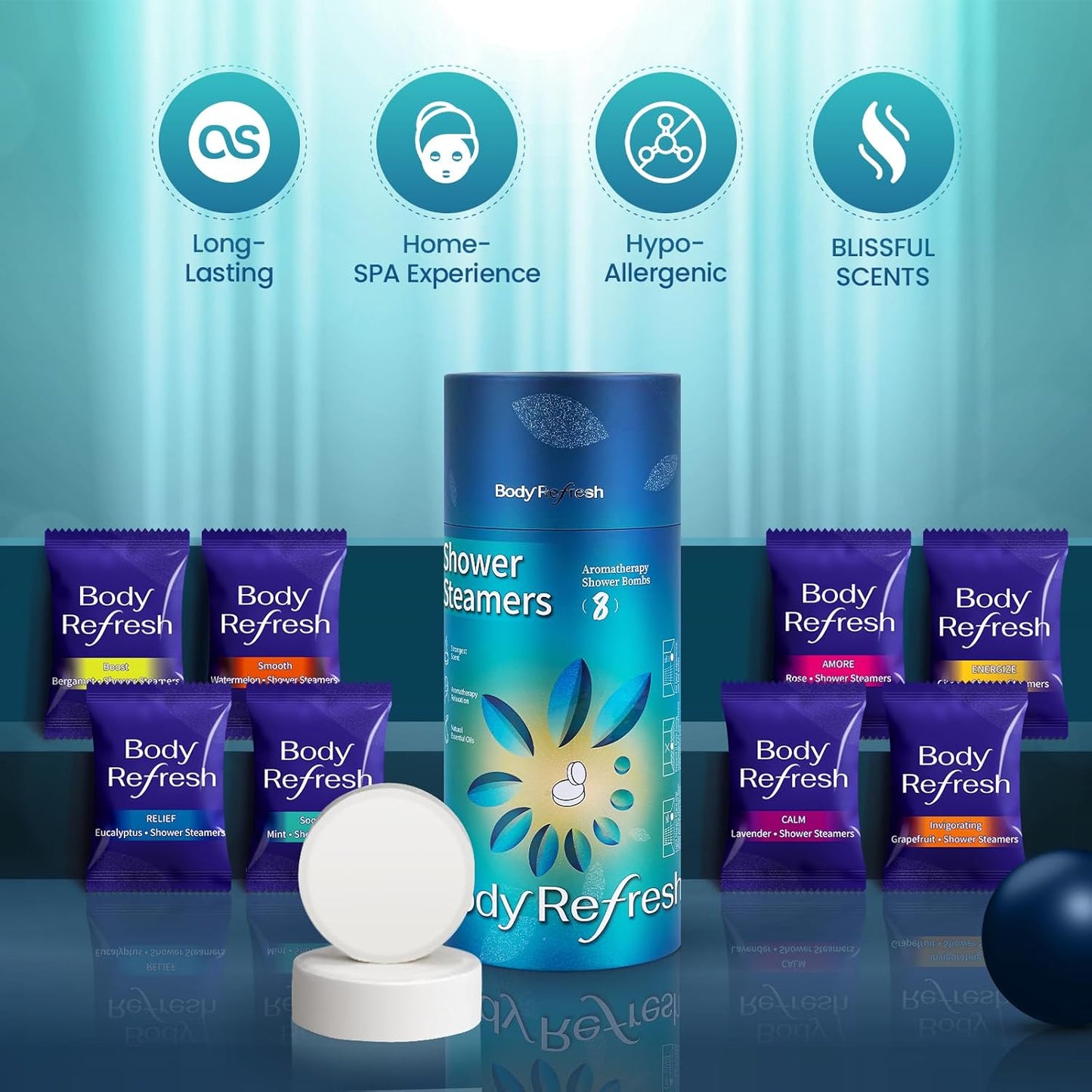 Shower Steamers for Men - 8 Pack Shower Bombs with Essential Oils, Self Care Birthday Gifts for Men, Dad, Mothers Day Gifts, Graduation Gifts for Him