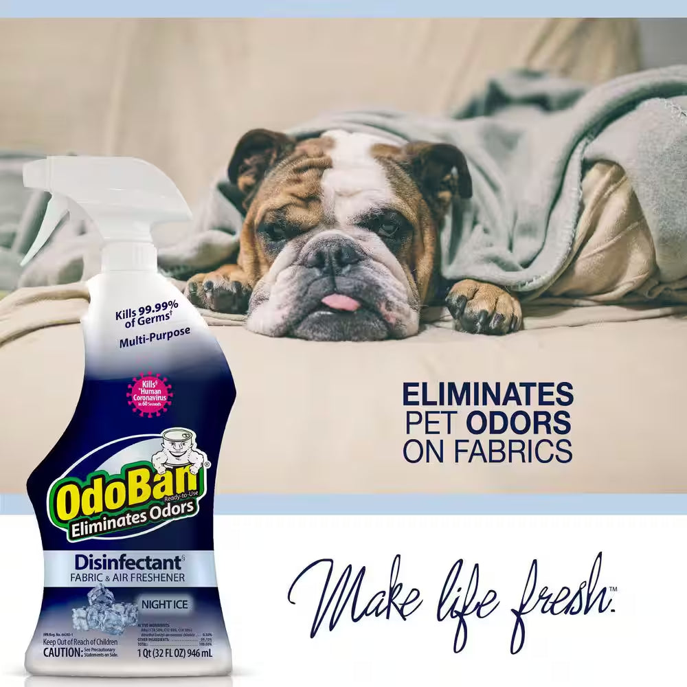 32 Oz. Night Ice Multi-Purpose Disinfectant Spray Odor Eliminator Sanitizer Fabric Freshener Mold Control Spray (6-Pack)