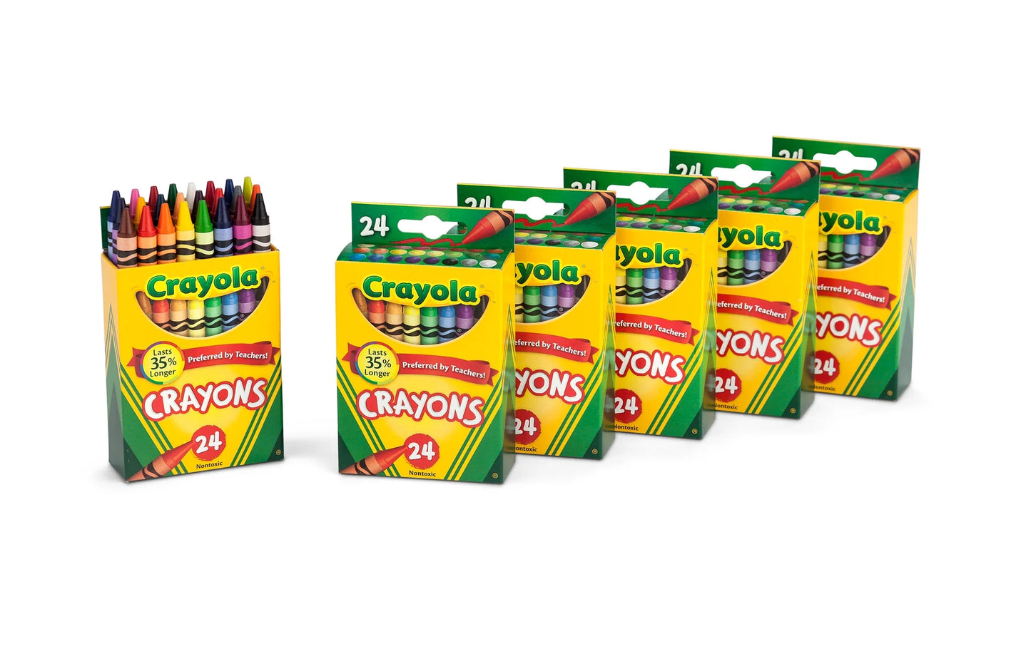 Crayons 24 Count, 6 Pack Bundle, Teacher Supplies, 144 Crayons