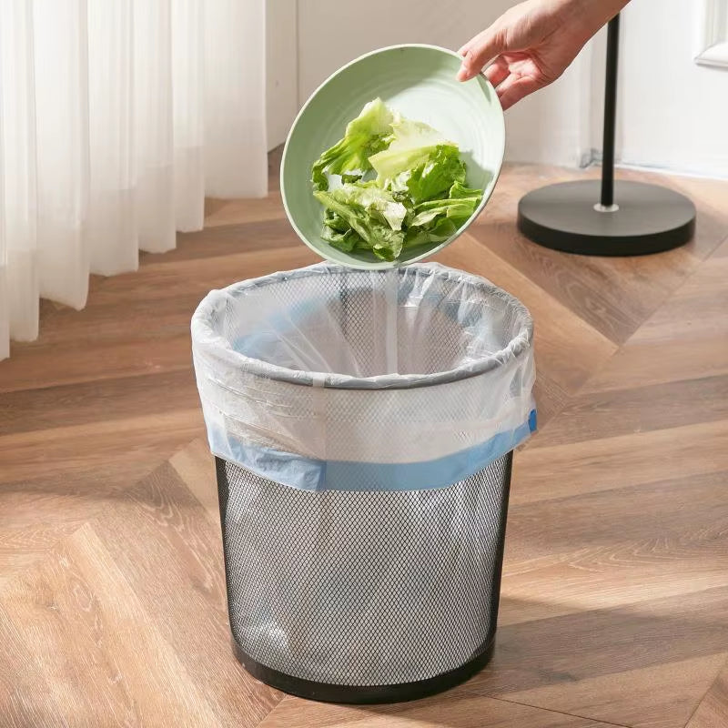 White Trash Bag - 2.6 Drawstring Garbage Bags Bathroom Trash Can Liners Office Home 75 Counts 45X50Cm