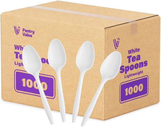 Plastic Teaspoons Lightweight Disposable Spoons, 1000-Pack