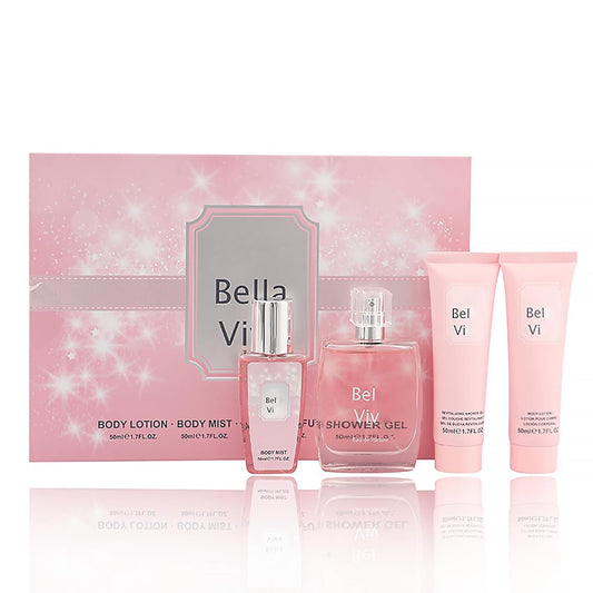 4Pcs Bath & Body Kit - Gift Set for Women & Girls - Ideal Skincare Relaxing Spa Set - Birthday Gifts - Lotion, Shower Gel, Body Mist