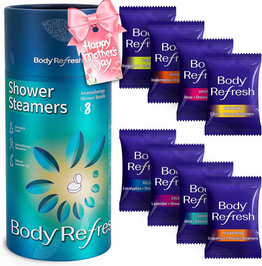 Shower Steamers for Men - 8 Pack Shower Bombs with Essential Oils, Self Care Birthday Gifts for Men, Dad, Mothers Day Gifts, Graduation Gifts for Him