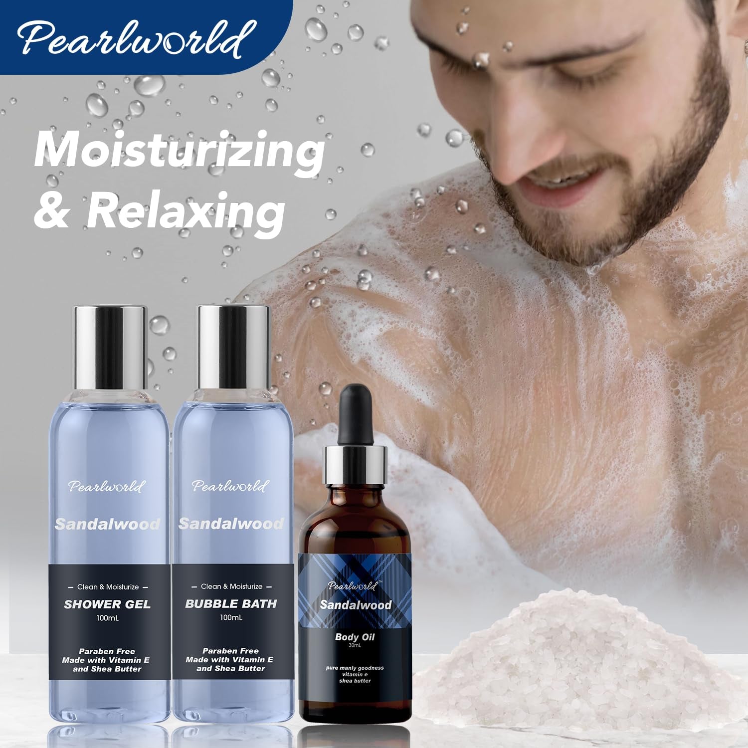 Bath Set with Ocean Scented Spa Gifts for Men, Christmas Birthday Self Skin Care Set for Men, Spa Gift Baskets for Him, 12Pcs Men'S Spa Kit Gifts for Bath Spa