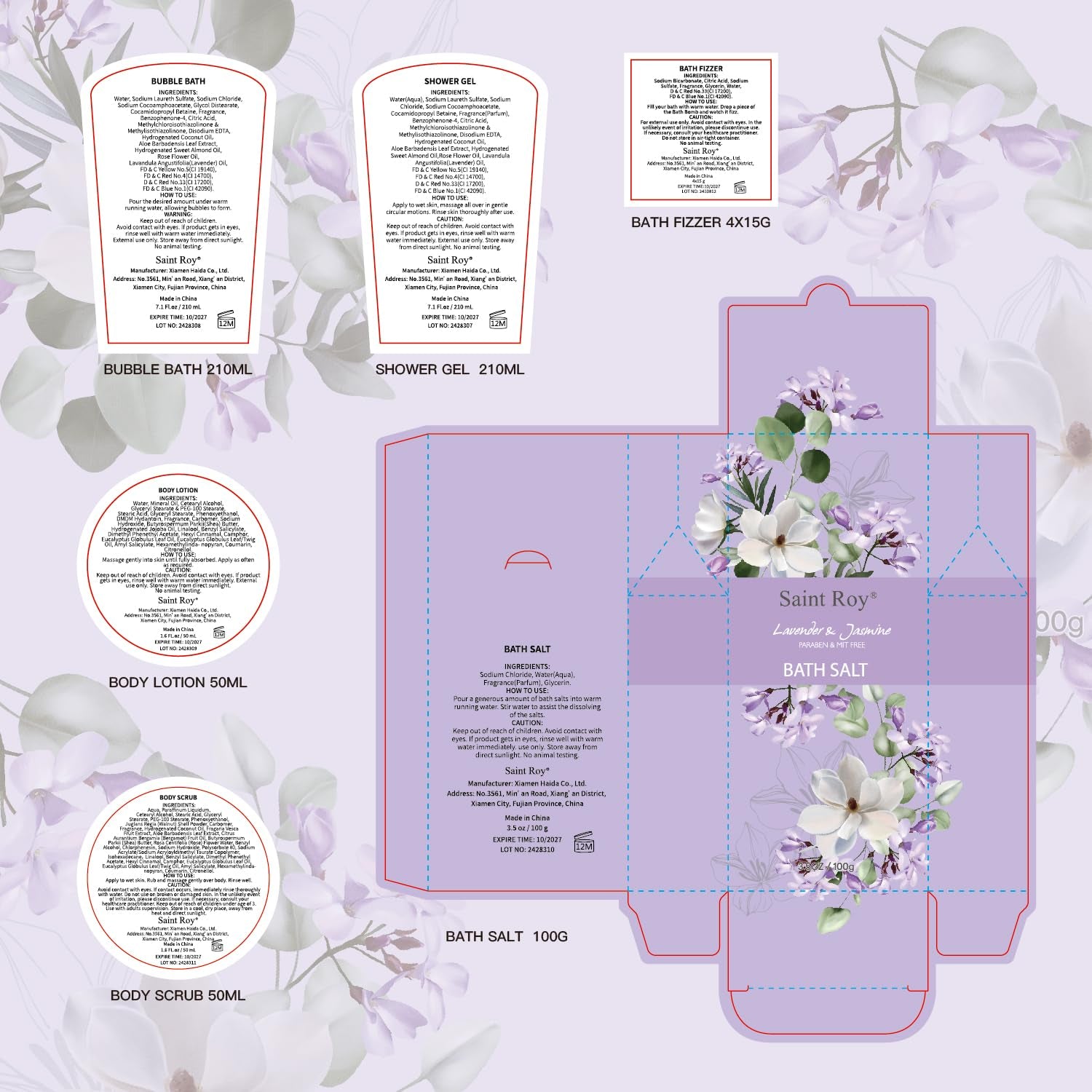 Mother'S Day Gift for Mom Spa Kit Gifts for Her Spa Gift Baskets for Women - 13Pcs Lavender Jasmine Luxury Spa Gift Set,Pamper Birthday Gifts for Women, Mother Day Gifts, Gift Set Bath Spa Basket