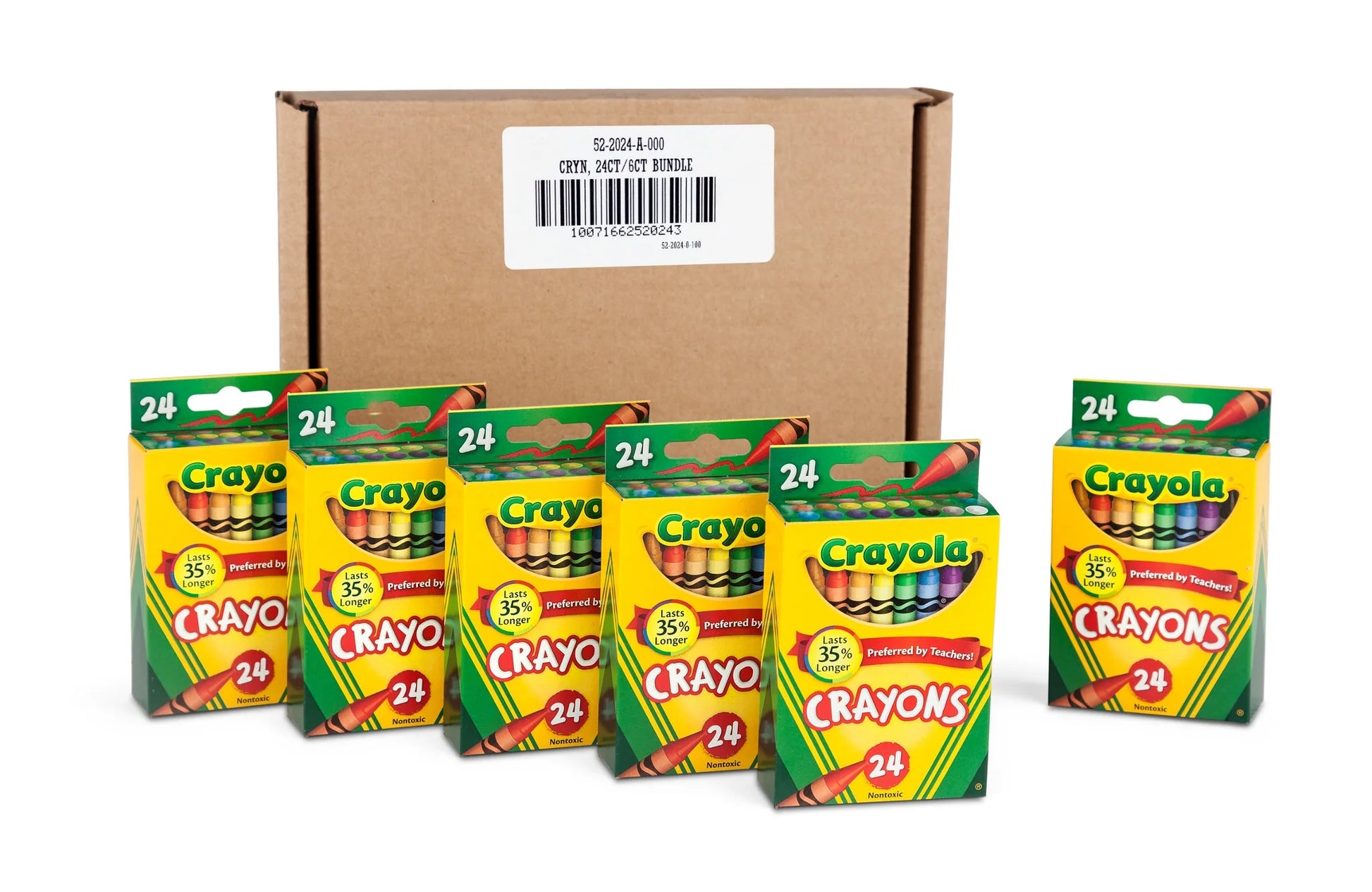 Crayons 24 Count, 6 Pack Bundle, Teacher Supplies, 144 Crayons