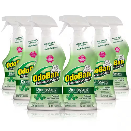 32 Oz. Eucalyptus Multi-Purpose Disinfectant Spray, Odor Eliminator, Sanitizer, Fabric Freshener, Mold Control (6-Pack)