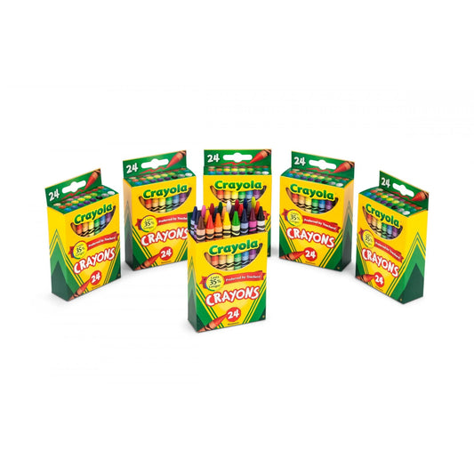 Crayons 24 Count, 6 Pack Bundle, Teacher Supplies, 144 Crayons