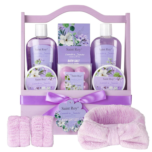 Mother'S Day Gift for Mom Spa Kit Gifts for Her Spa Gift Baskets for Women - 13Pcs Lavender Jasmine Luxury Spa Gift Set,Pamper Birthday Gifts for Women, Mother Day Gifts, Gift Set Bath Spa Basket