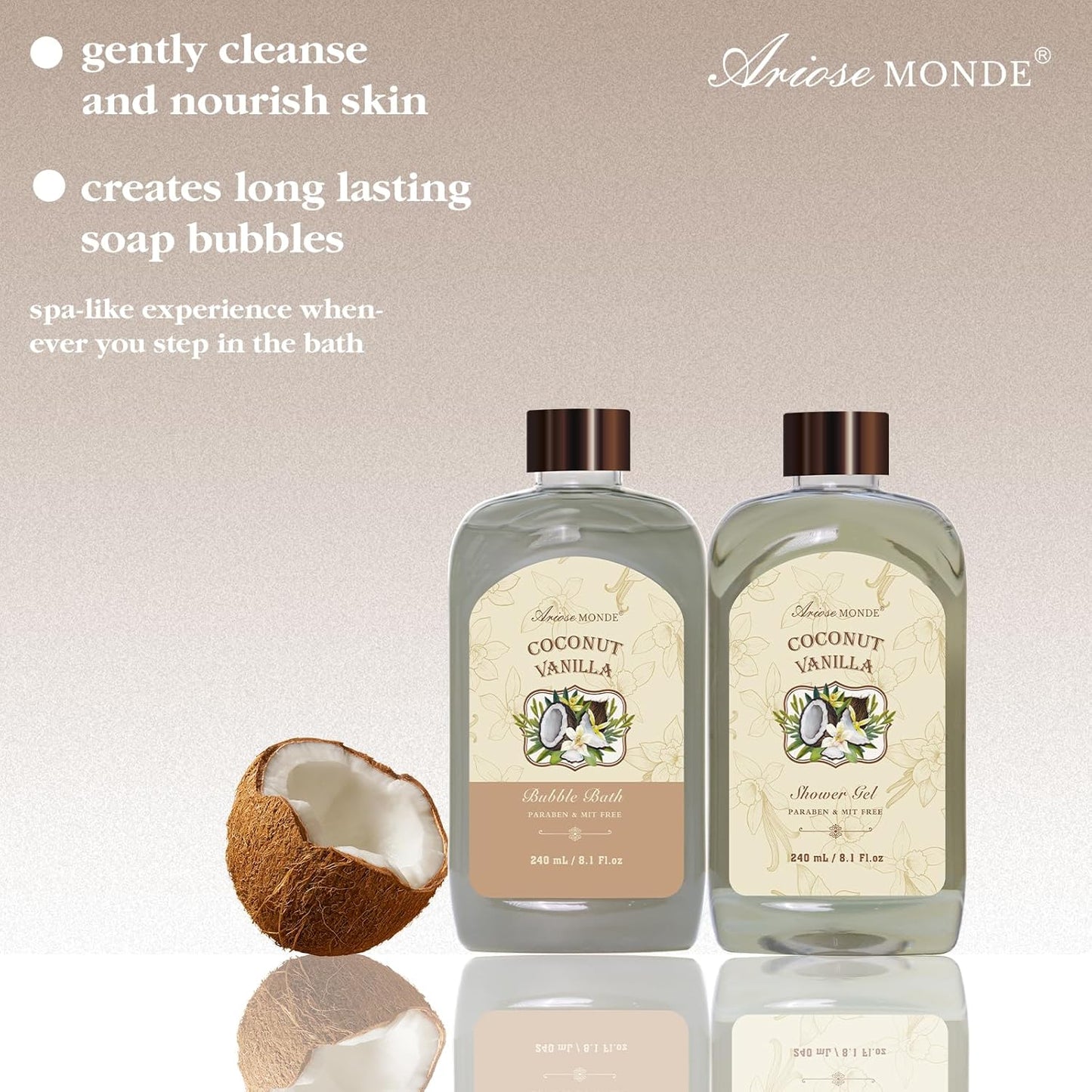 Spa Gift Baskets - Coconut Vanilla Bath Gift Set for Women, Luxury Relaxing Spa Kit with Bath Bombs, Body Lotion and Body Scrub, Birthday Gifts for Women, Christmas Spa Gifts for Mom