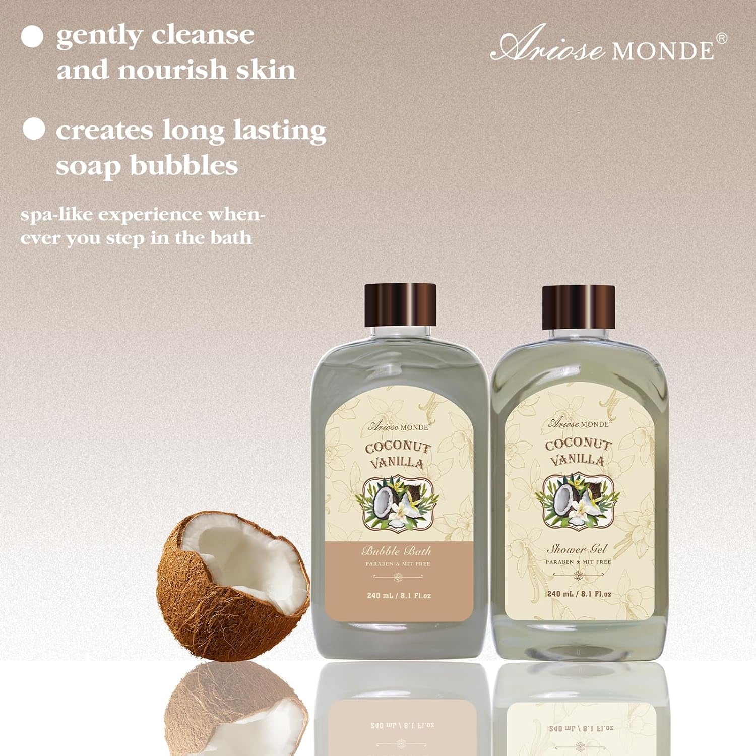 Spa Gift Baskets - Coconut Vanilla Bath Gift Set for Women, Luxury Relaxing Spa Kit with Bath Bombs, Body Lotion and Body Scrub, Birthday Gifts for Women, Christmas Spa Gifts for Mom
