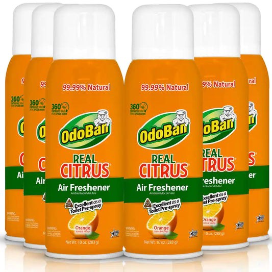 10 Oz. Orange Real Citrus Air Freshener Spray, Citrus Oil Natural Air Freshener, Room Deodorizer & Toilet Spray (6 Pack)