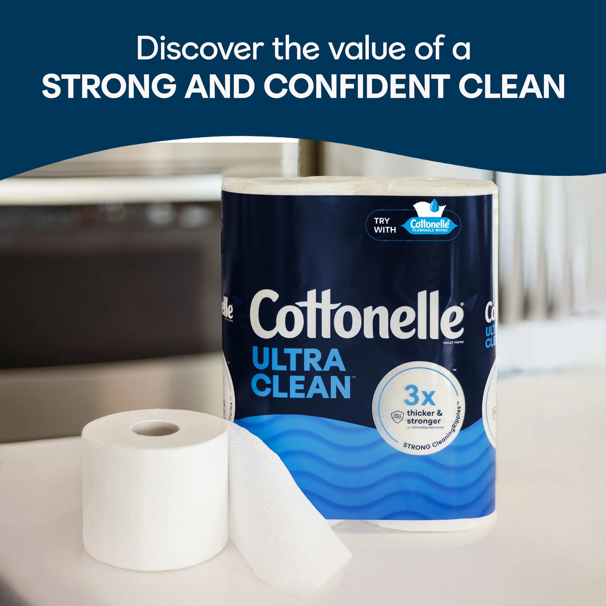 (3 Pack)  Ultra Clean Toilet Paper, Strong Toilet Tissue, 36 Mega Rolls