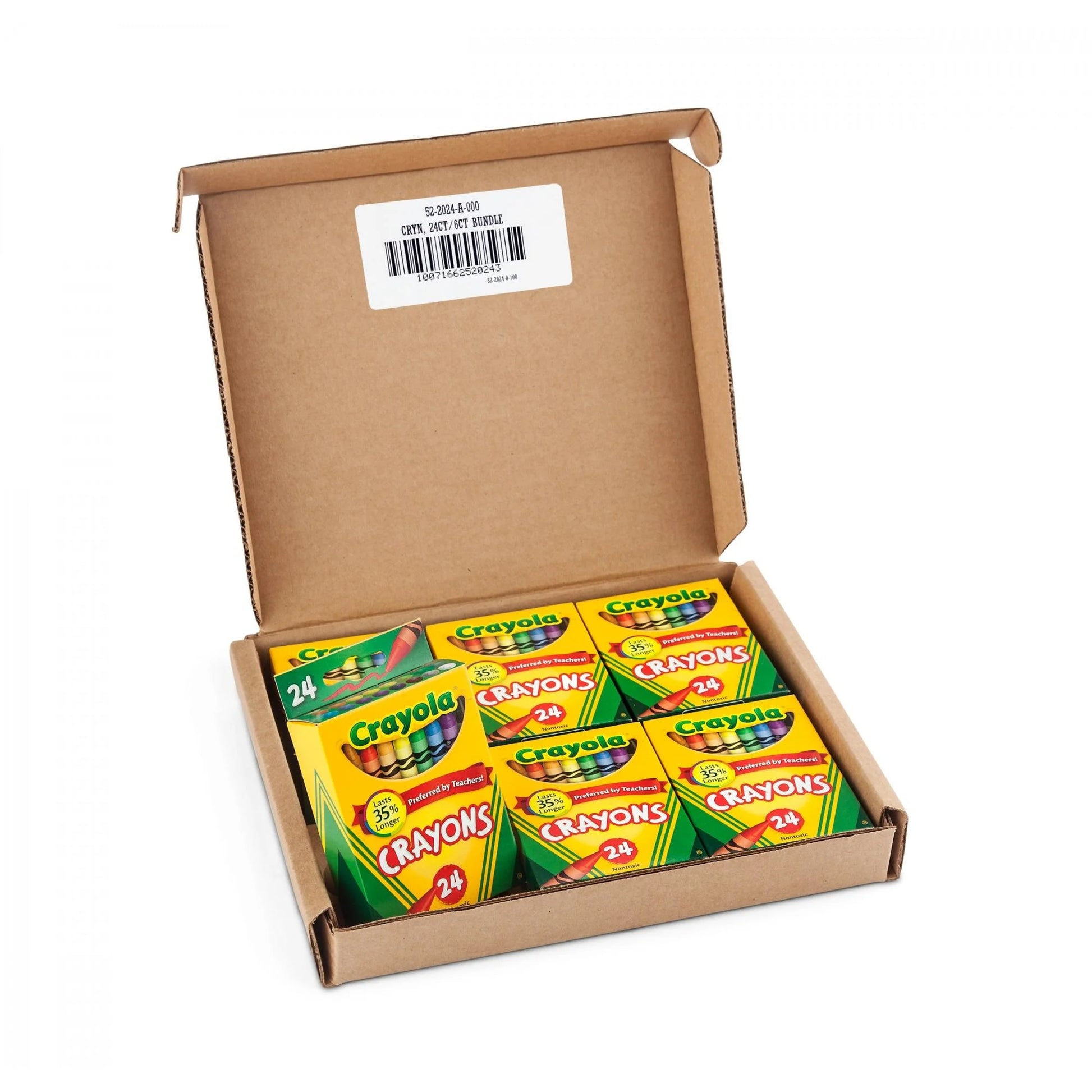 Crayons 24 Count, 6 Pack Bundle, Teacher Supplies, 144 Crayons