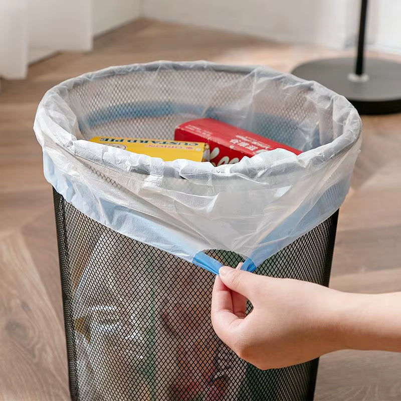 White Trash Bag - 2.6 Drawstring Garbage Bags Bathroom Trash Can Liners Office Home 75 Counts 45X50Cm